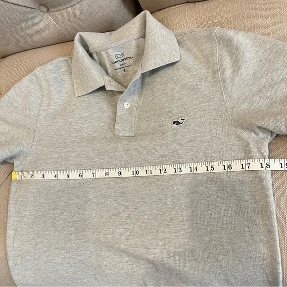 BJ:  Vineyard Vines Polo T Shirt Mens Small Gray Polo Golf Slim fit 100% Cotton - Picture 5 of 7